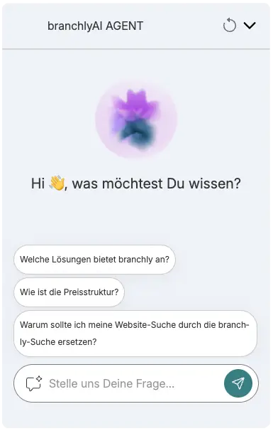 branchly Chatbot-Interface Vorschau